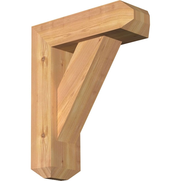 Ekena Millwork Traditional Craftsman Smooth Bracket w/ Offset Brace, Western Red Cedar, 5 1/2"W x 16"D x 20"H BKT0604X16X20TRA04SWR - main
